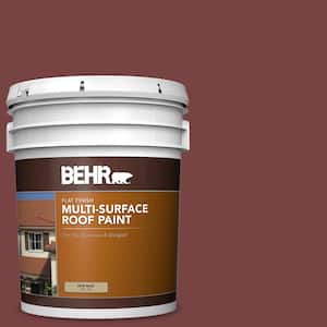 5 gal. #PFC-04 Tile Red Flat Multi-Surface Exterior Roof Paint