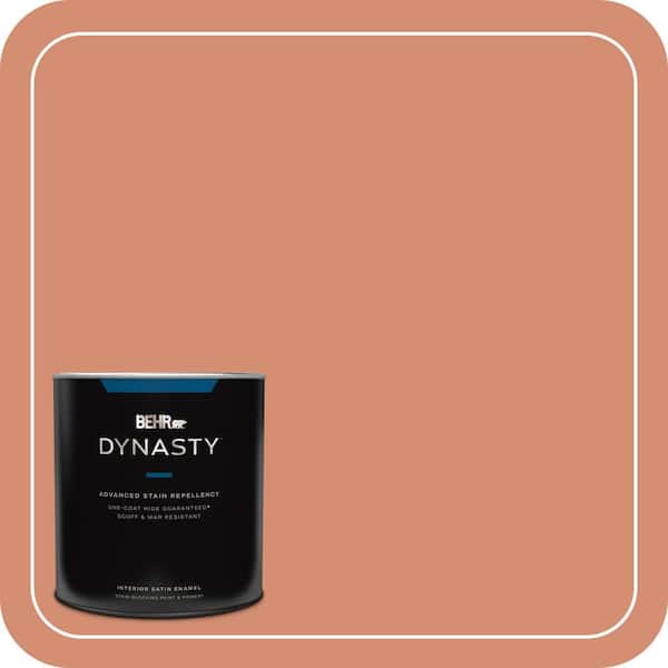 BEHR DYNASTY 1 qt. #ICC-63 Terra Cotta Pot Satin Enamel Interior Stain-Blocking Paint & Primer