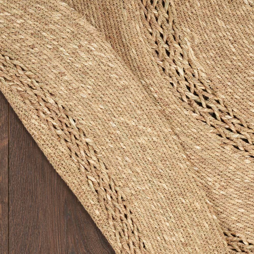 Natural Seagrass Round Rug 5' Easy Care Stain-resistant