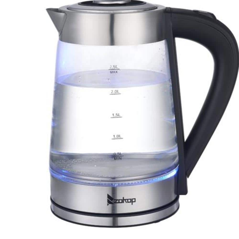 Modern Small Electric Kettle 27Oz with Stainless Steel Tea Steamer Mesh,  Stainless Steel Fast Heating Temperature Control Electric Teapot 110V,  Water