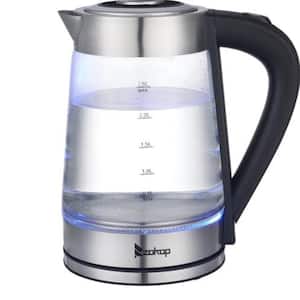 10.4-Cup Glass and Stainless Steel Electric Kettle