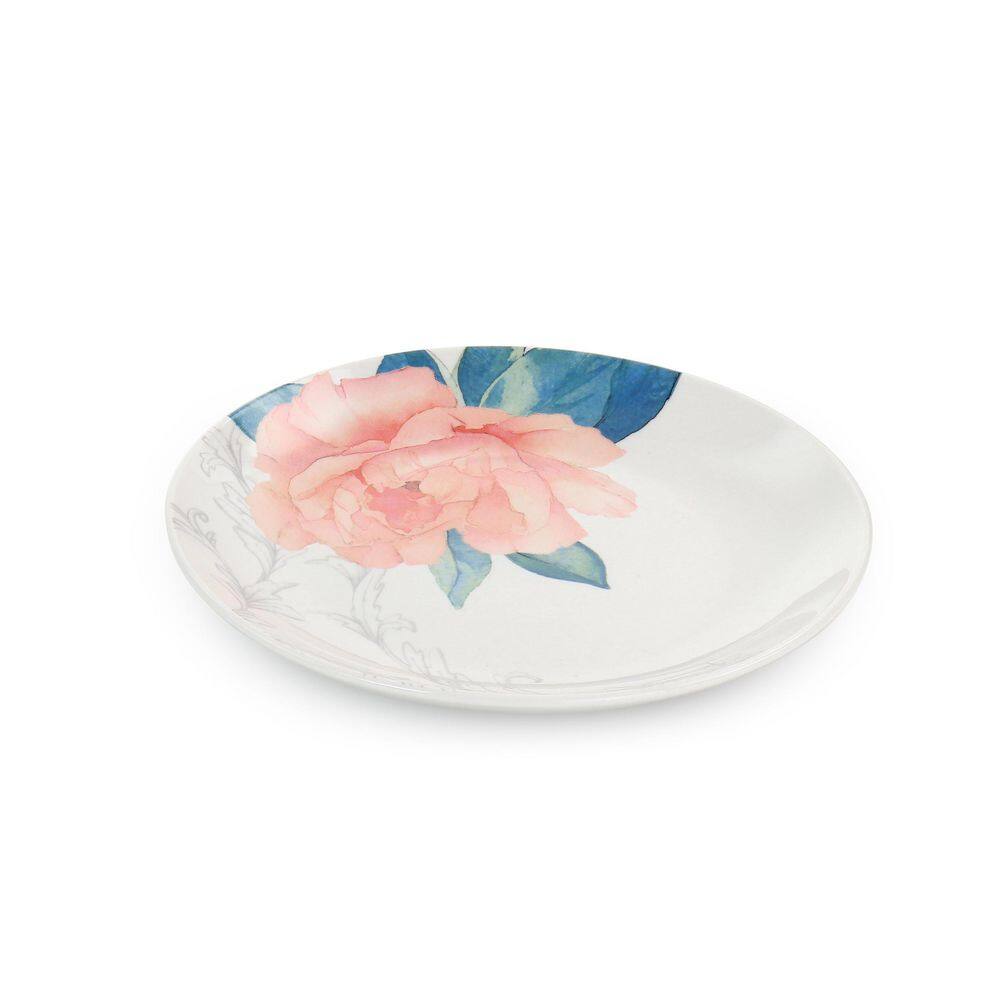 White Ceramic Floral 12-Piece Dinnerware Set