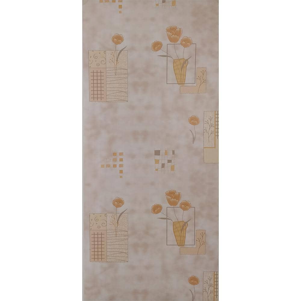 Flowers in Vases Sepia, Yellow Vinyl Strippable Roll (Covers 26.6 sq. ft.)