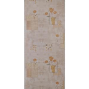 Flowers in Vases Sepia, Yellow Vinyl Strippable Roll (Covers 26.6 sq. ft.)