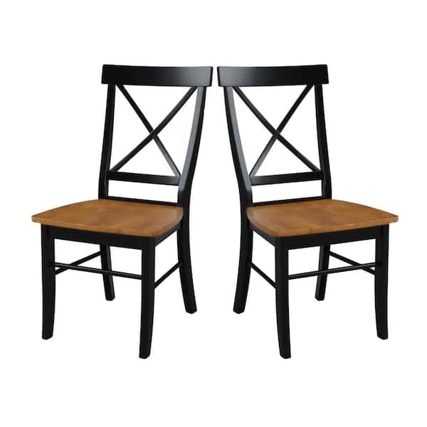 International Concepts Black And Cherry Wood X Back Dining Chair Set Of 2 C57 613p The Home Depot