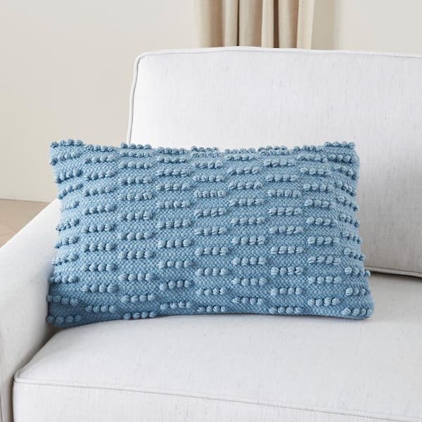 Blue rectangle shop throw pillow