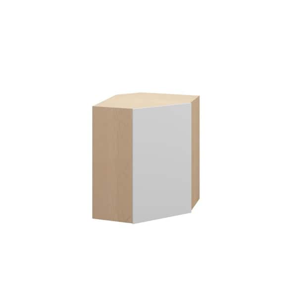 Ithaca Slab 24 in. W x 30 in. H x 12 in. D in Super White Plywood Assembled Corner Diagonal Wall Cabinet