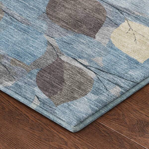 Mayfield Premium Machine Washable Abstract AMF2444 Teal 10 ft. x 14 ft. Area Rug