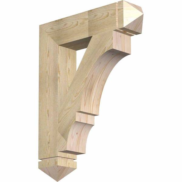 Ekena Millwork 6 in. x 36 in. x 28 in. Douglas Fir Balboa Arts and Crafts Rough Sawn Bracket