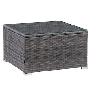 Parksville Blended Grey Square Rust Proof Rattan Patio Coffee Table