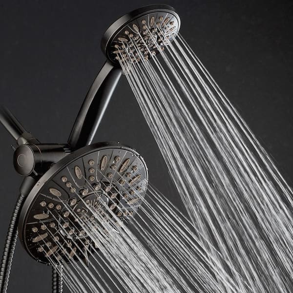 48-spray 7 in. Dual Shower Head and Handheld Shower Head in Oil Rubbed Bronze