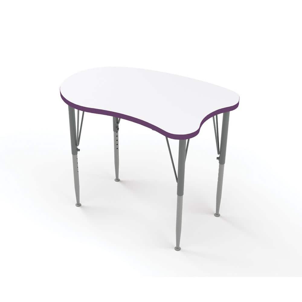 Versa Curve Desk Laminate Height Adjustable Kids Table Classroom Desk (Purp