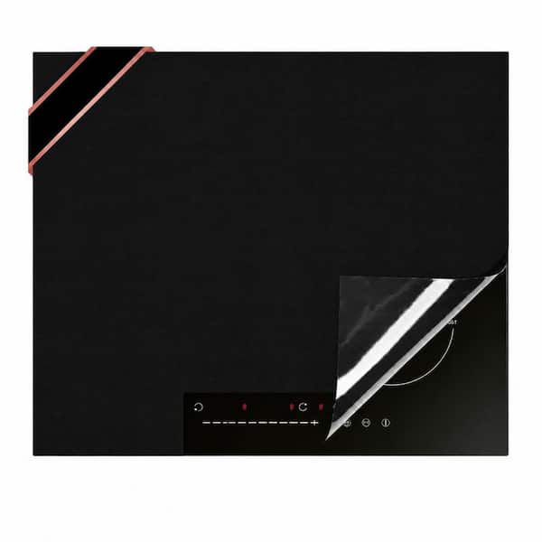 Black Silicone Fiberglass Induction Cooktop Protector Mat with Non-Slip Pads and Heat Resistance