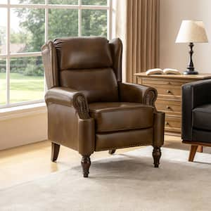 Cristoforo Toffee 34 in. W Genuine Leather Manual Recliner