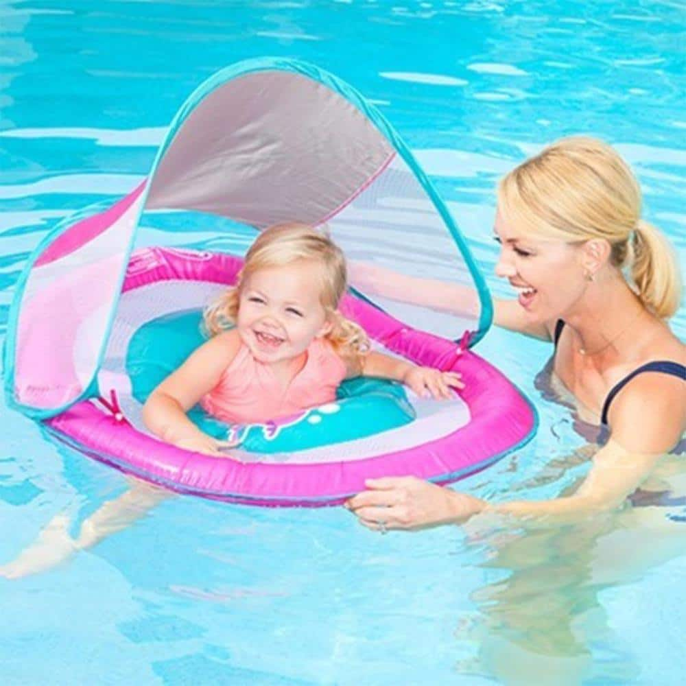 SwimWays Pink Inflatable Baby Spring Float Round Pool Toy with ...