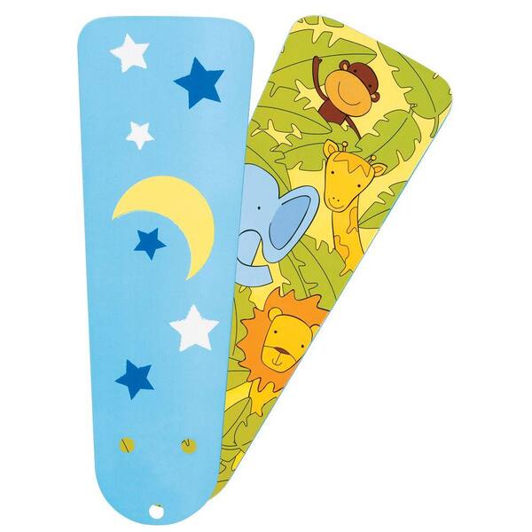 Hunter 17.4 in. Moon/Stars and Jungle Reversible Mix and Match Ceiling Fan Blades (4-Pack)-DISCONTINUED