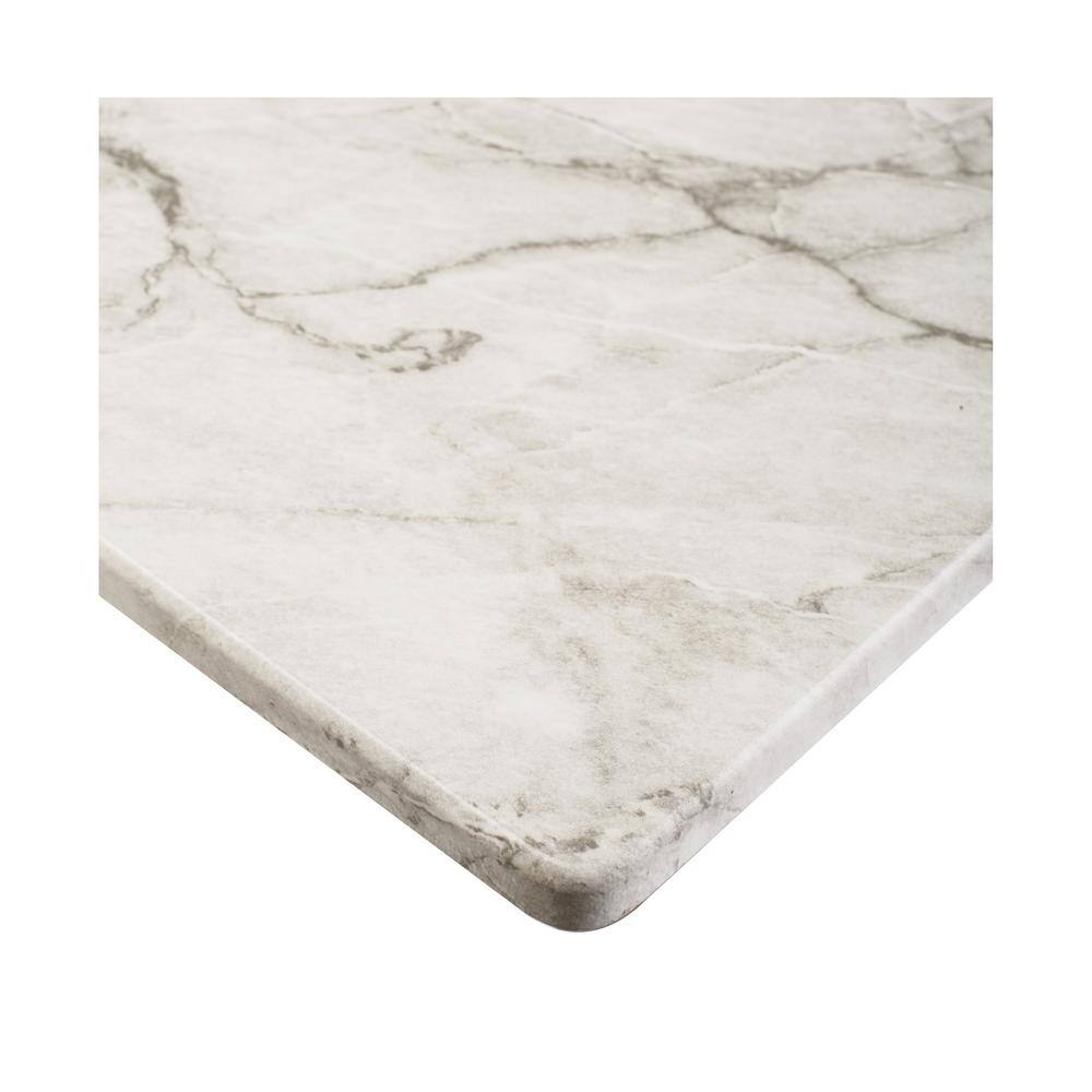 Adjustable Marble and Silver Mobile Side Table Cart