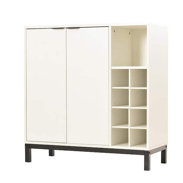 Unbranded 33.8 in. White Sideboards with 8-Wine Racks