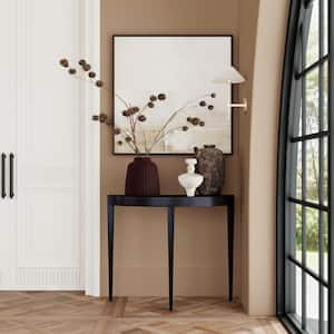 Ingrid 36 in. Black Specialty Demilune Wood Console Table