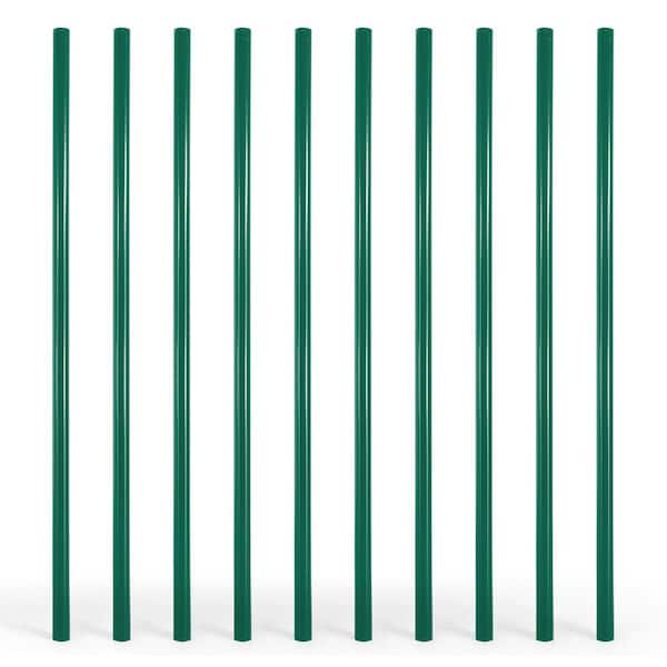 Fencer Wire Green Galvanized 2-3/8 in. x 2-3/8 in. x 7 ft. Steel Corner Chain Link Fence Terminal Post (10 Pack)