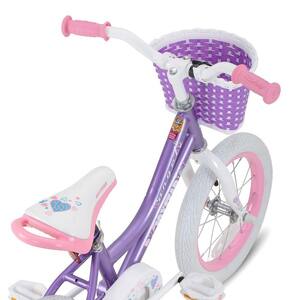 Angel Girls 16 in. Kids Bike with Training Wheels, Ages 4-7, Pink and Purple