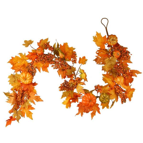 National Tree Company Harvest Accessories 6 ft. Garland with Maples and ...