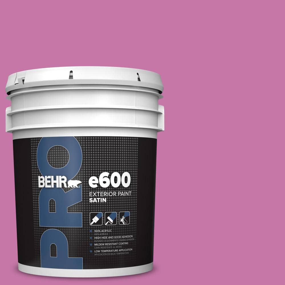 BEHR PRO 5 gal. #680B-5 Strawberry Freeze Satin Exterior Paint PR64305 ...