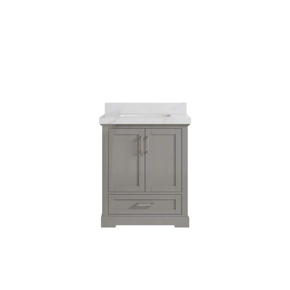 Boston 30 in. Single Sink Freestanding Elephant Gray Bath Vanity with Calacatta Sienna Qt. Top Unassembled price history on PriceWatchPro