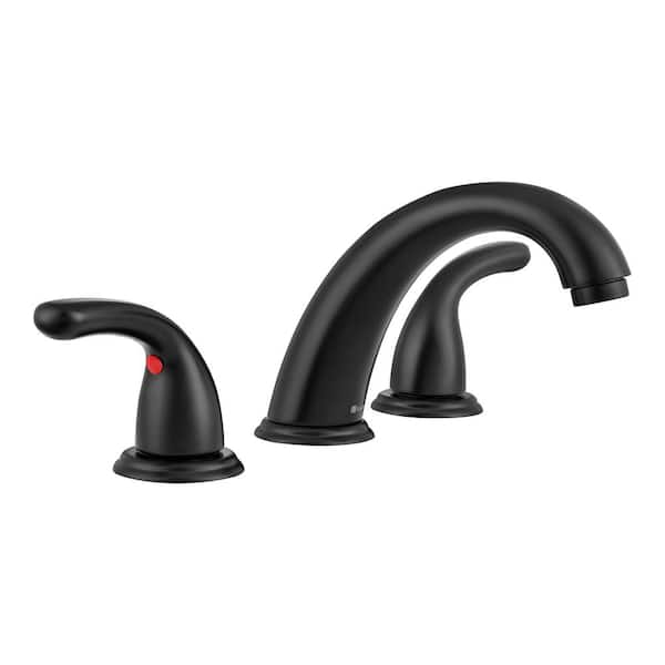 Glacier Bay Builders 8 in. Widespread Double-Handle Bathroom Faucet in Matte Black