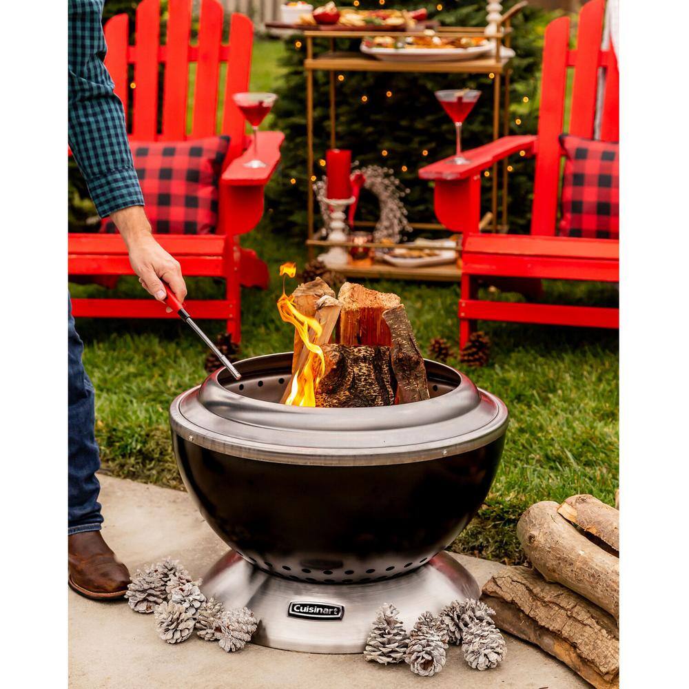 Cuisinart 25" Black Stainless Steel Smokeless Fire Pit