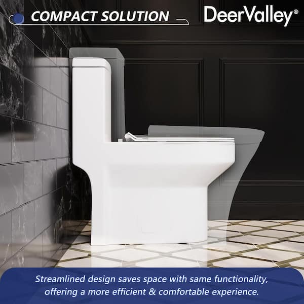 Liberty 1-Piece 1/1.6 GPF Dual Flush Compact ADA Chair Height Round Toilet in White 12 in. Rough In Size, Seat Included
