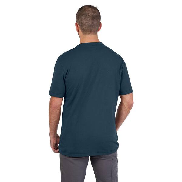 Milwaukee Men's Large Blue GRIDIRON Cotton/Polyester Short-Sleeve 