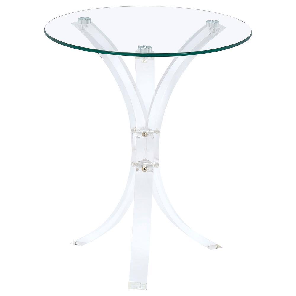 Contemporary 18'' White Round Acrylic Accent Table