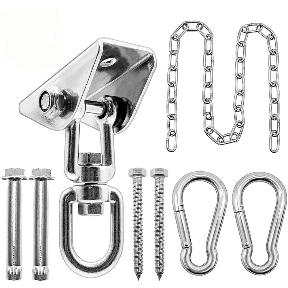Stainless Steel Hammock Hanging Hooks Kit with Swing Chain, 1000 lb. Capacity, Hanging Hooks Heavy Duty 360° Swivel price history on PriceWatchPro