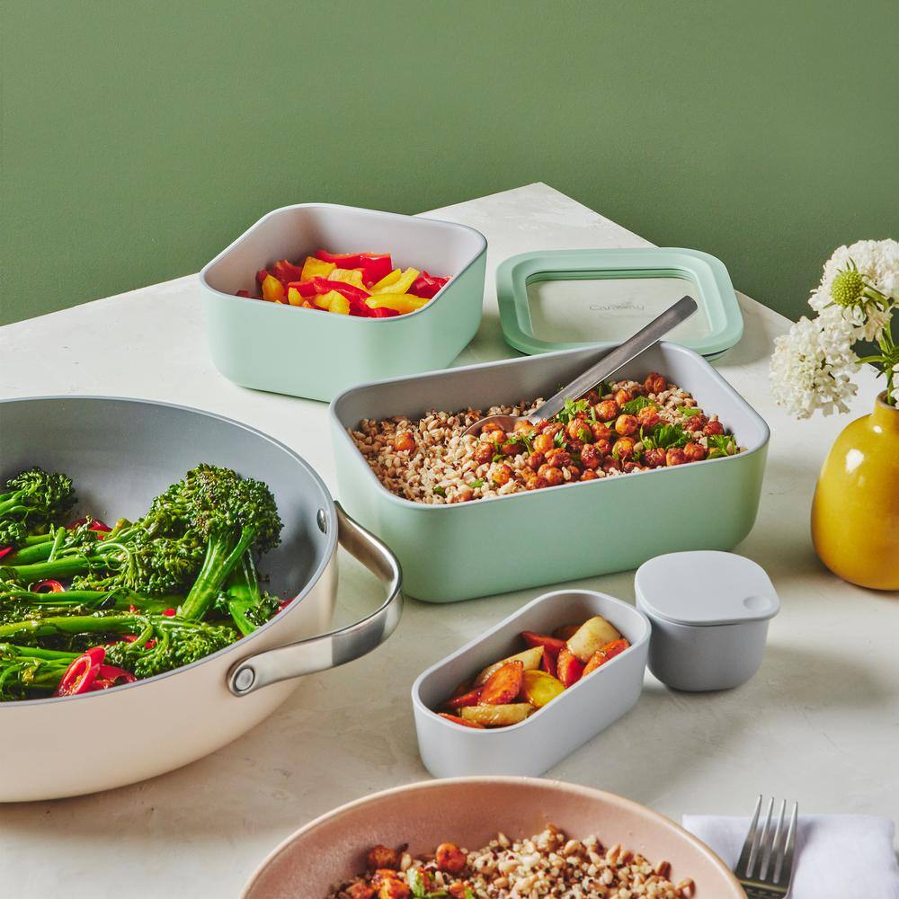 Mist Green 14-Piece Glass Food Storage Set with Lids