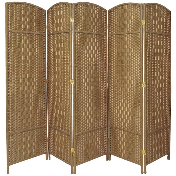 Oriental Furniture 6 ft. Natural 5-Panel Room Divider FBOPDMND5PNAT ...