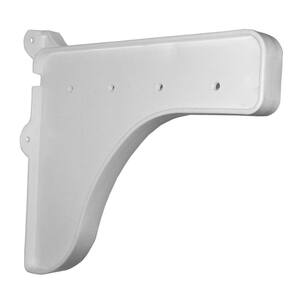 12 in. x 10 in. White End Bracket for Shelf (for mounting to back wall/connecting)