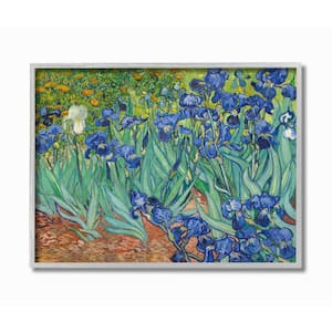 "Flower Field Blue Green Van Gogh Classical Painting" by Vincent Van Gogh Framed Wall Art 11 in. x 14 in.