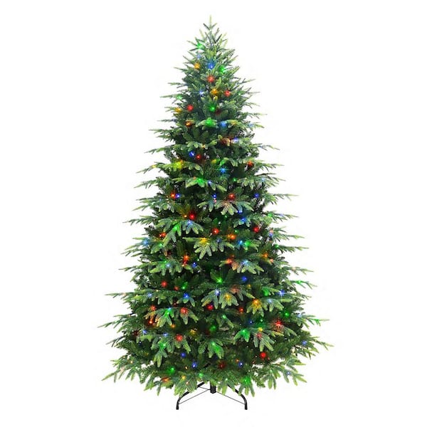 Puleo International Pre-Lit 7.5 ft. Rutland Spruce Artificial Christmas Tree with 700 Lights, Green