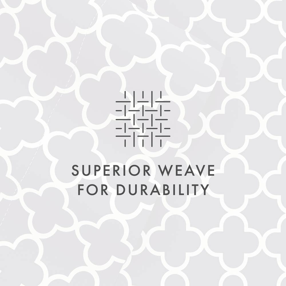 Navy Quatrefoil Microfiber Queen Sheet Set