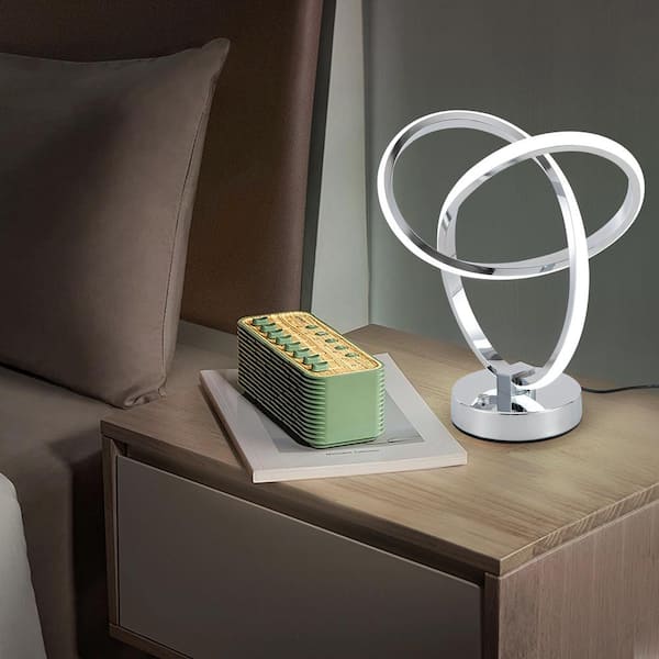 OUKANING 11.81 in. Silver Modern Linear Dimmable Integrated