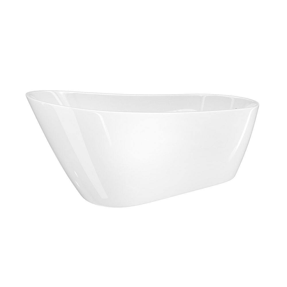Xspracer Victoria 54 in. Acrylic Flatbottom Alcove Freestanding Soaking NonWhirlpool Bathtub in