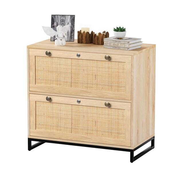 Karl home 2-Drawers Beige Engineered Wood 29.53 in. W Lateral File