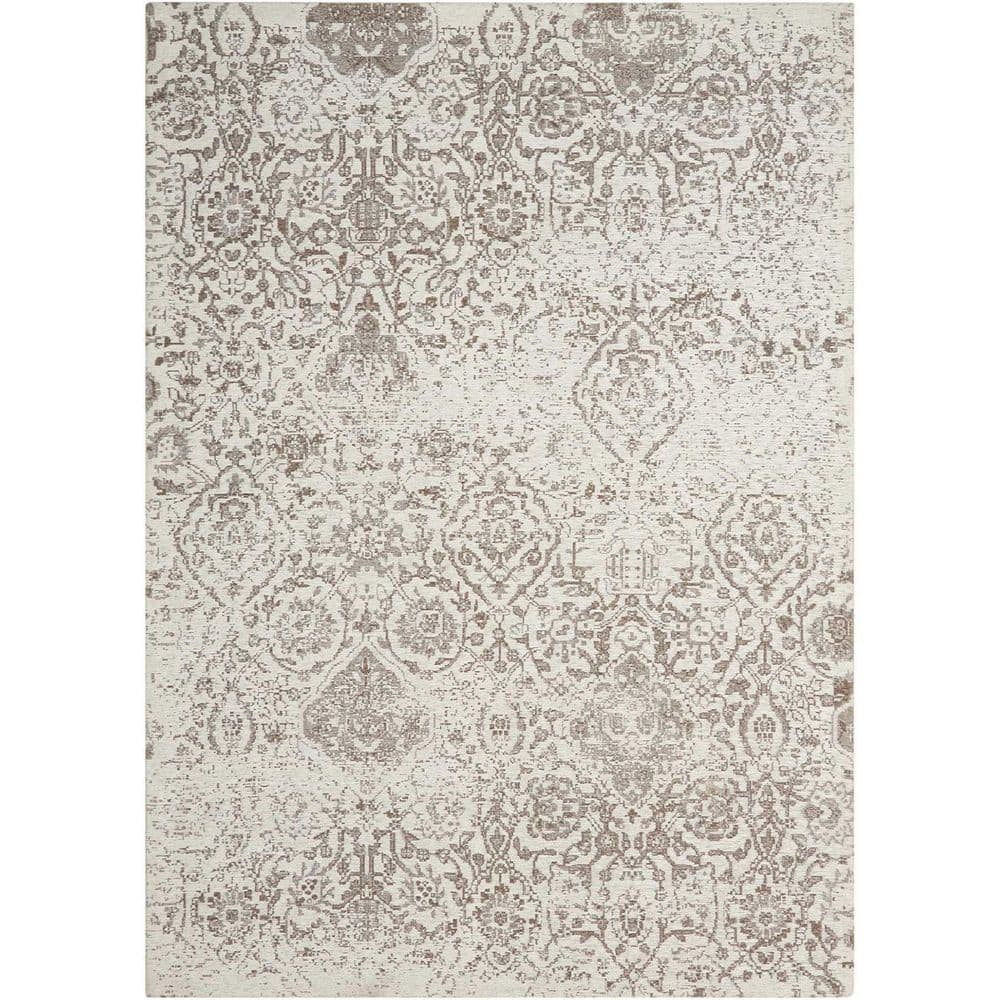 White Polypropylene 5 ft. x 7 ft. Abstract Indoor Area Rug