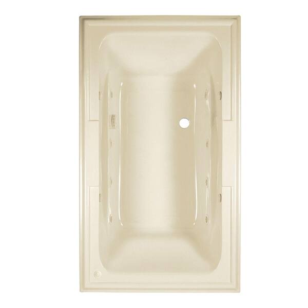 American Standard Town Square 6 ft. x 42 in. EcoSilent EverClean Whirlpool Tub with Chromatherapy and Center Drain in Linen