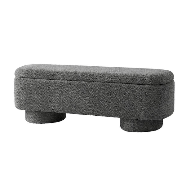 JAYDEN CREATION Noemi Gray 54.5"W Modern Storage Bench