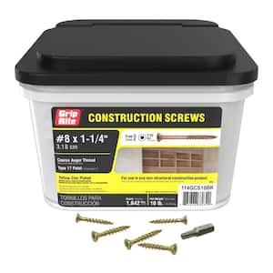 #8 x 1-1/4 in. Star Drive Dual Flat Head Coarse Thread Construction Screws 10 lb. Box