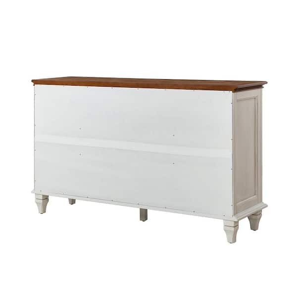 Buffet Vicco Nizza – Chêne Artisan Et Blanc, 128 X 78 X 40 Cm, 1 Porte + 3 Tiroirs