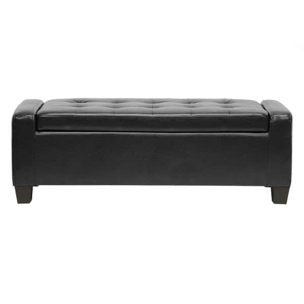 Baxton Studio Manchester Black Storage Bench of Drawers 28862 5398