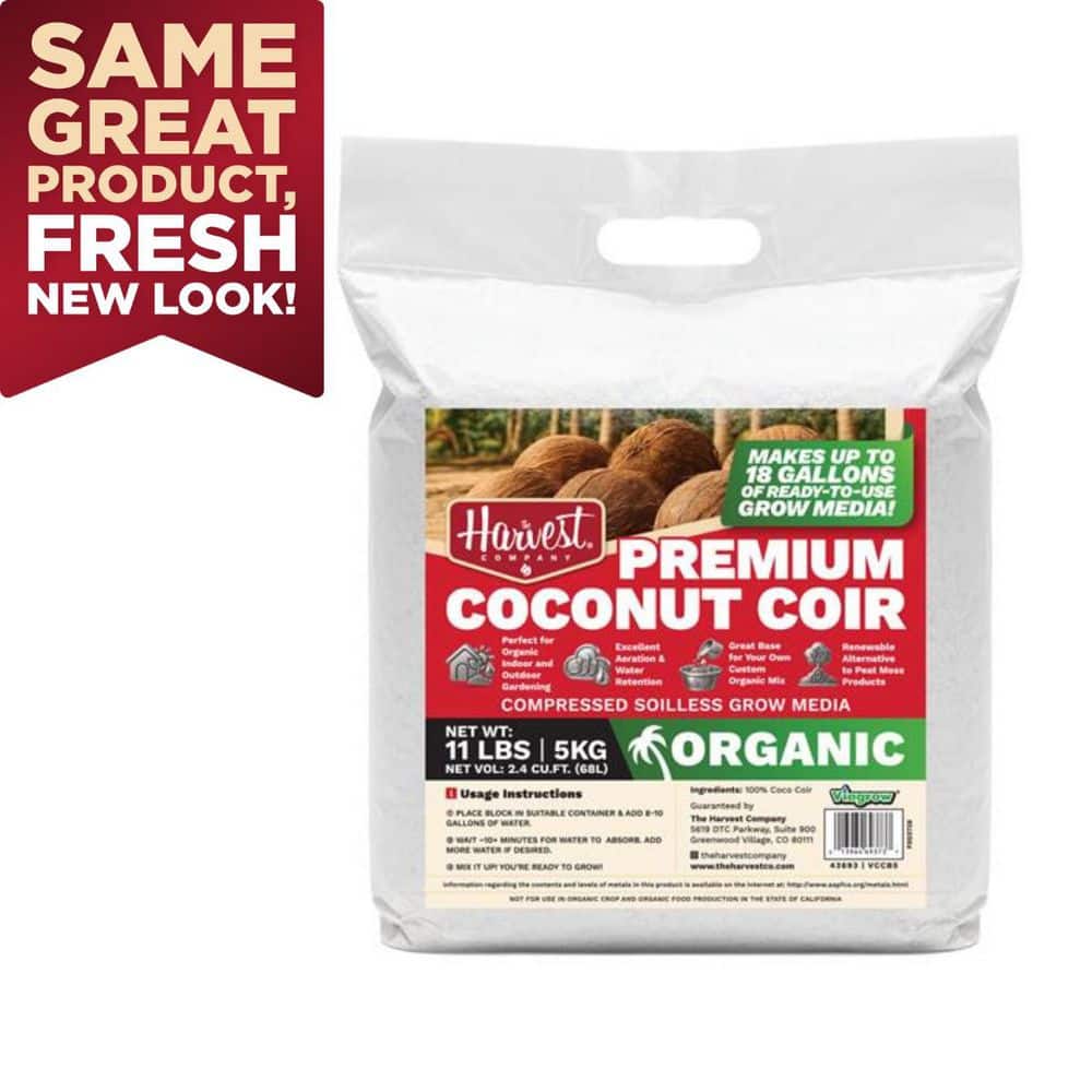 THE HARVEST COMPANY 11 lb. (5KG) Coconut Coir Block of Soilless